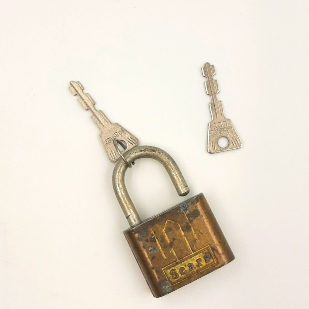 Sears Brass Lock & Key Vintage with 2 keys